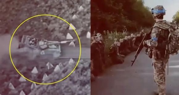 지난해 8월 우크라이나군이 러시아 쿠르스크주(州)를 처음 공격하는 모습을 담은 영상 캡처