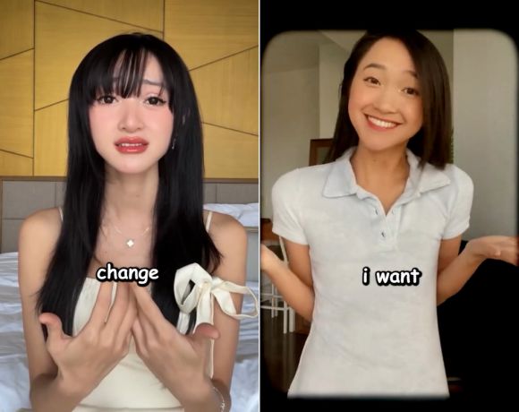 클라라 다오가 지난 8일(현지시간) 올린 영상에서 가슴 확대 수술을 고백하면서 “치유하던 과거에 머물지 않고 새로운 것을 시도해 보고 싶다”며 해명하고 있다. 오른쪽 사진은 수술 전 과거 모습. 클라라 다오 인스타그램 캡처