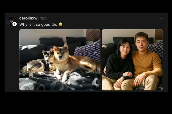 챗GPT의 이미지 생성 기능으로 만든 반려동물의 인간화 이미지. 오픈AI 공식 인스타그램 캡처