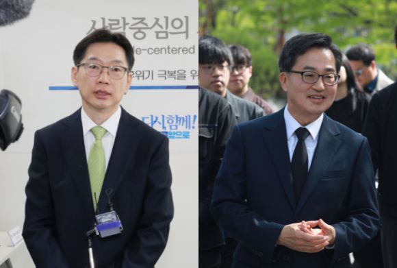 김경수(왼쪽) 전 경남지사와 김동연(오른쪽) 경기지사.  연합뉴스·뉴스1