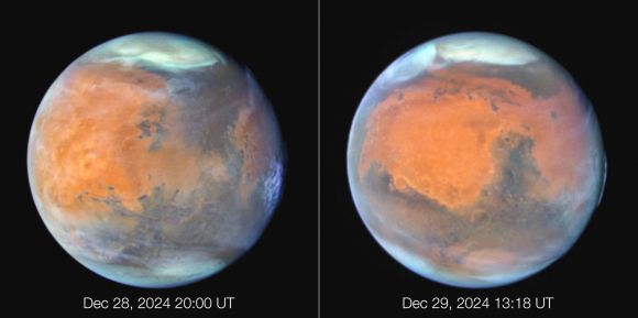 허블우주망원경이 촬영한 화성. NASA, ESA, STScI