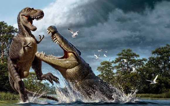 고대 악어 ‘데이노수쿠스’(Deinosuchus)의 그래픽 이미지.