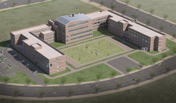 2028년 개교 목표로  명지국제신도시에 조성될 로얄러셀스쿨 조감도/부산시 제공