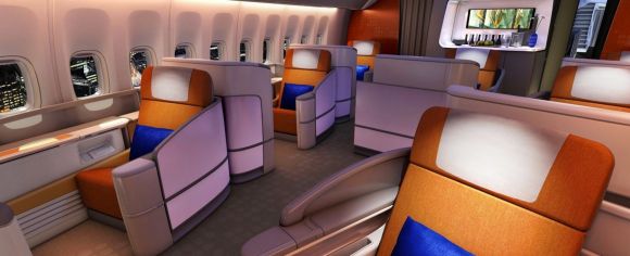 보잉 747-8 기종 내부. 보잉 홈페이지