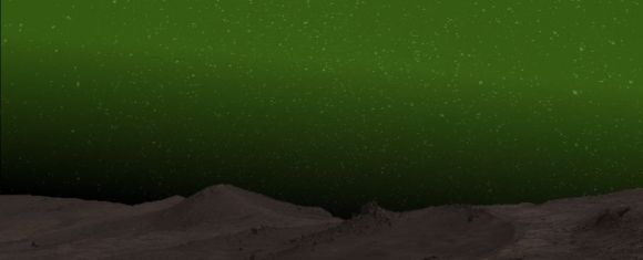 화성에서 펼쳐지는 오로라를 상상한 그래픽 이미지. NASA/JPL-Caltech/Cornell Univ./Arizona State Univ.– E. W. Knutsen