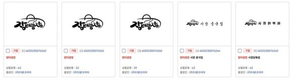 더본코리아가 상표등록 출원을 추진했다 특허청으로부터 거절 통보를 받은 ‘장터광장’ 상표등록출원서. 자료 : 특허청