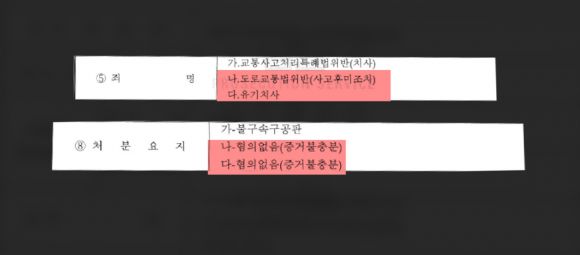 가해자 B씨에 대한 불기소이유 통지서.서울신문 영상캡처