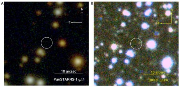PSR J1928+1815의 적외선 및 광학 이미지. Credit=Science(2025). DOI=10.1126/science.ado0769