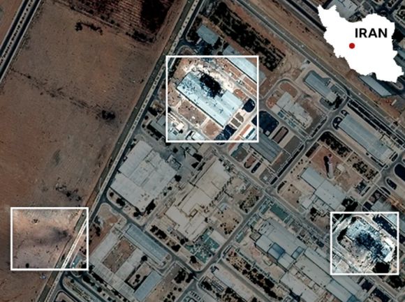 이란의 핵 개발 능력의 핵심과도 같은  이스파한의 핵시설 피해 모습을 담은 위성사진. 막사 테크놀로지 제공
