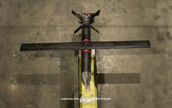 이란의 샤헤드-107 드론.  소셜미디어 캡처