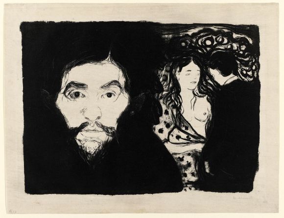 뭉크, ‘질투 I’, 1896, 석판화, 33x59.5cm, 개인소장.