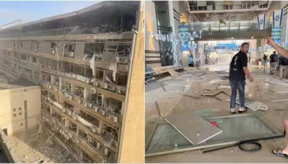 피격당한 소로카 병원의 내외부 모습. 엑스 캡처