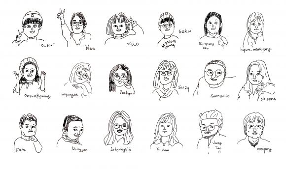 바캉스 프로젝트 작가들의 얼굴 그림 한성민 작가 제공
