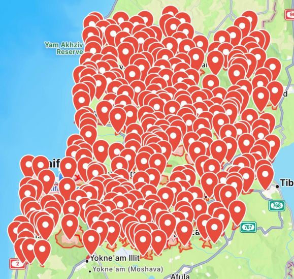 도널드 트럼프 미국 대통령의 휴전·종전 선언을 수용한 이스라엘은 합의 발효 3시간 만인 24일(현지시간) 이란이 미사일 공격을 감행하며 협정을 위반했다고 주장, 고강도 대응을 예고하고 나섰다. 사진은 이날 이스라엘방위군(IDF)이 공유한 공습경보 상황. 2025.6.24 이스라엘군