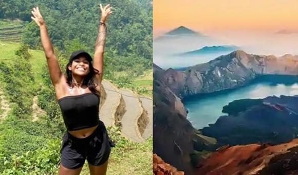 롬복섬에 위치한 린자니 산에 오르다 추락해 사망한 줄리아나 마린스(26). 소셜미디어 캡처