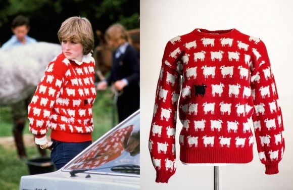영국 다이애나 왕세자비가 입었던 ‘검은 양’ 스웨터가 경매에서 약 15억원에 낙찰됐다. 소더비 인스타그램 캡처