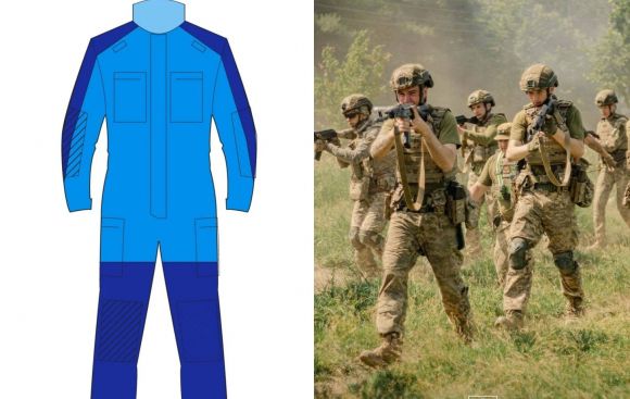 새롭게 개발된 드론 방어용 전투복과 작전 중인 우크라이나 군인.