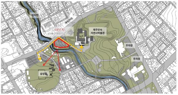 제주역사관 위치도. 제주도 제공