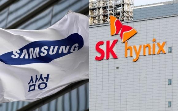 고대역폭 메모리(HBM) 시장에서 치열한 경쟁을 펼치고 있는 삼성전자와 SK하이닉스. 서울신문 DB