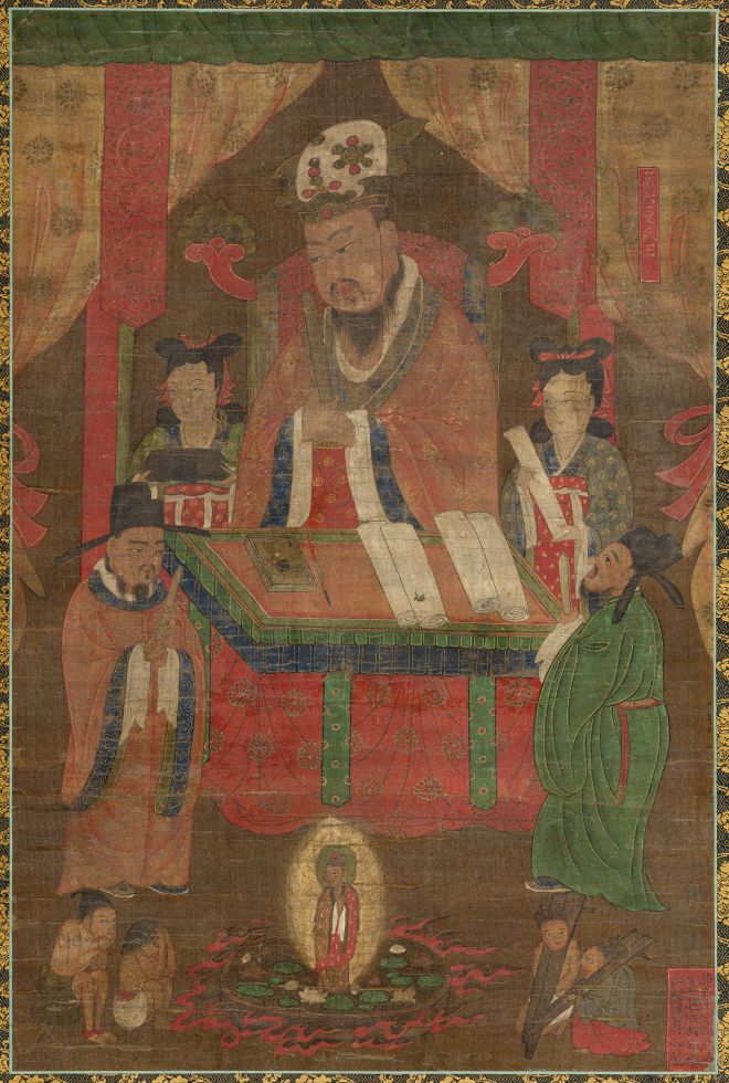 시왕도 10폭 가운데 제6변성왕도의 모습.  국가유산청 제공