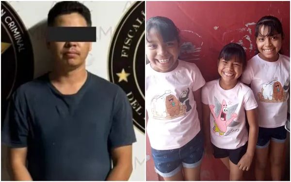 멕시코에서 열 살 안팎의 세 자매(오른쪽)와 그들의 어머니를 살해한 용의자 헤수스 안토니오.  출처=소노라주 검찰청 엑스·버스카도레스 포르 라 파스 페이스북