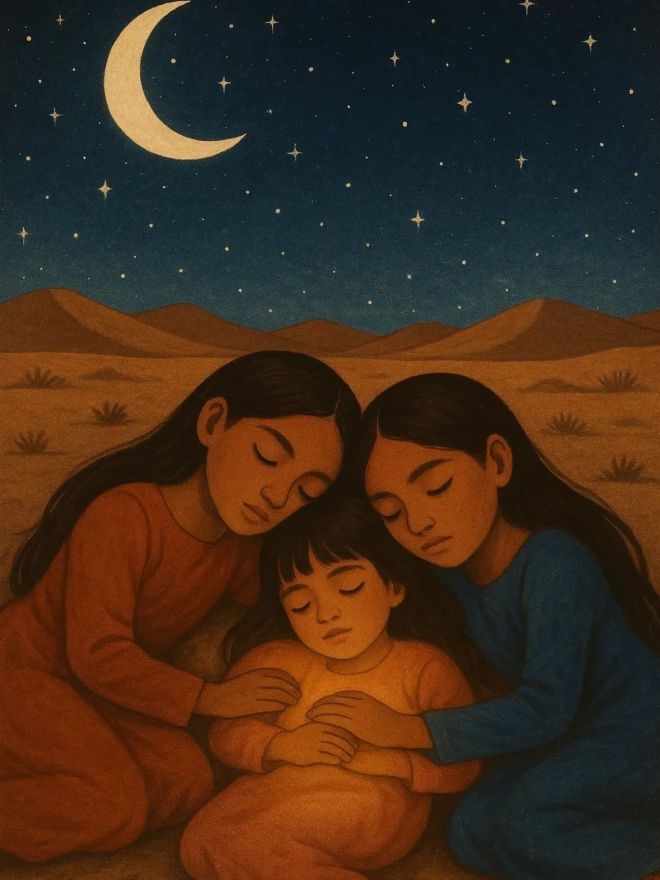 11살 쌍둥이 메러디스와 메데인은 9살 막내 칼라를 가운데 두고 꼭 끌어안은 채 숨져 있었다. 출처=버스카도레스 포르 라 파스 페이스북