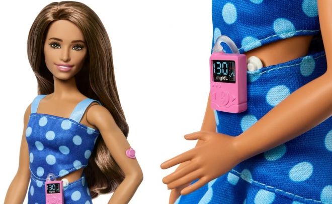 마텔이 최근 선보인 제1형 당뇨병 환자 바비인형. 인슐린 펌프와 혈당측정기까지 세심하게 재현했다. 마텔 제공