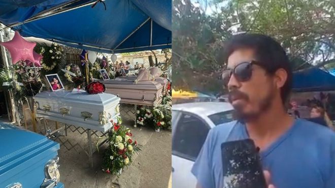 세 자매의 아버지이자 마르가리타의 전 남편인 카를로스 안토니오 타피아는 7일 이들의 시신이 안치된 자기 집 앞에서 가진 현지 방송사와의 인터뷰에서 수사 당국에 진범을 찾아달라고 요청했다. 출처=엑스