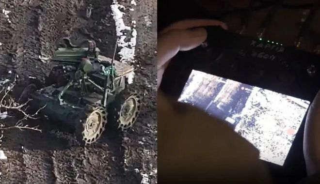 우크라이나군이 지상 로봇을 조종해 적진에 투입하는 모습. 자료사진