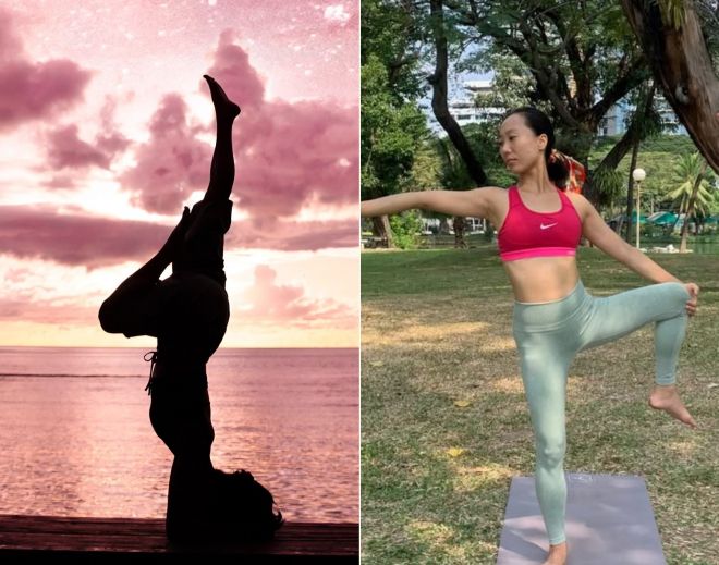 삶의 일부분이 된 요가에 집중하고 있는 신아로미. 신아로미 인스타그램 캡처