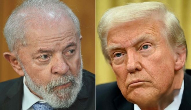 루이스 이나시우 룰라 다시우바(왼쪽) 브라질 대통령과 도널드 트럼프 미국 대통령. AFP 뉴스1