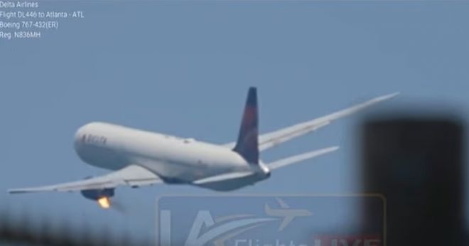 지난 18일 로스앤젤레스(LA) 국제공항에서 출발해 애틀랜타로 향하던 델타항공 446편 보잉 767(사진)의 왼쪽 엔진에서 화재가 발생했다.