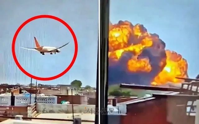 지난달 12일(현지시간) 인도 서부 구자라트주 아마다바드 공항 근처에서 추락한 에어인디아 여객기. 2025.6.12. 엑스