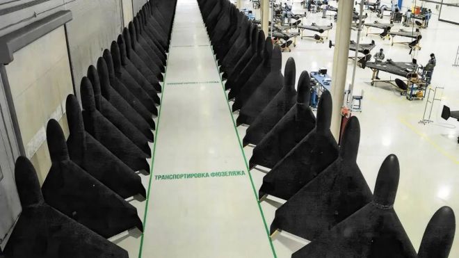 러시아가 현지에서 생산 중인 이란제 샤헤드-136 드론의 러시아 버전 ‘게란’(또는 제라늄) 드론. 텔레그램 자료