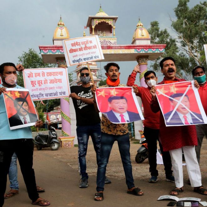 2020년 인도에서 대대적인 중국 제품 불매운동이 벌어지던 모습. The Mint 캡처