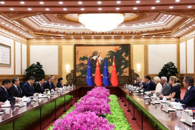 24일 중국 베이징에서 열린 EU-중국 정상회담. EU 제공