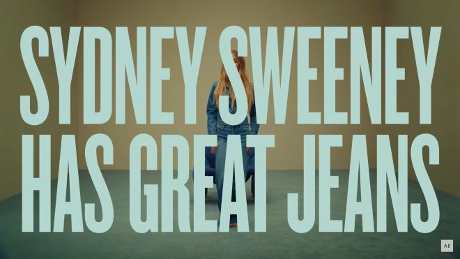 할리우드 여배우 시드니 스위니가 출연한 ‘아메리칸 이글’ 청바지 광고. 아메리칸 이글