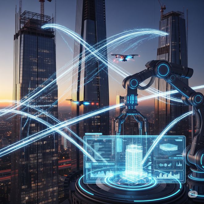 스마트 건설을 상징하는 인공지능 이미지. 코파일럿