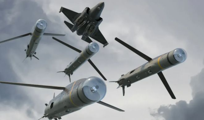 항공 폭탄에 순항미사일의 특징을 합친 저비용의 정밀 유도 공중 발사 장거리 공격 무기 ERAM 그래픽 아트