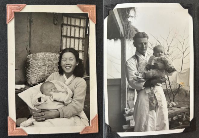 6·25 당시 한국인 여성과 파병 온 미국인 남성 커플의 손녀라고 밝힌 글쓴이가 올린 옛 흑백 사진. 온라인 커뮤니티 ‘레딧’ 캡처