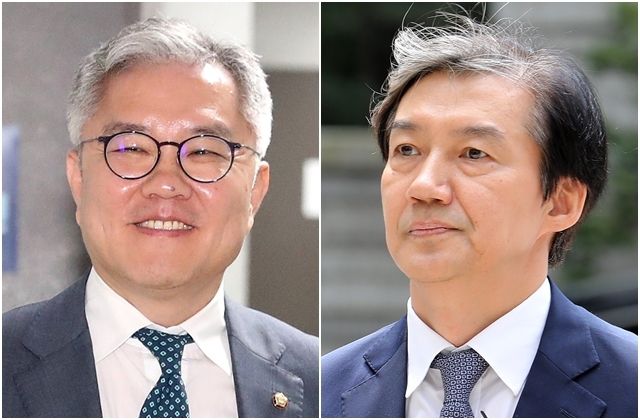 최강욱(왼쪽) 전 의원, 조국 전 법무부 장관. 뉴시스