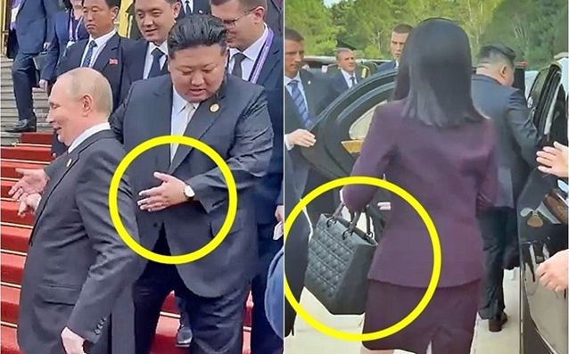 김정은 북한 국무위원장(왼쪽)이 2025년 9월 3일 중국 베이징 전승절 80주년 기념 열병식 행사에서 블라디미르 푸틴 러시아 대통령과 함께 모습을 드러냈다. 김 위원장의 손목에는 약 2000만 원 상당의 스위스 IWC 시계가 포착됐다. 같은 날 동행한 여동생 김여정 노동당 부부장(오른쪽)은 약 1000만 원대 프랑스 명품 ‘레이디 디오르’ 가방을 들고 이동하는 장면이 확인됐다. 크렘린궁 영상 캡처