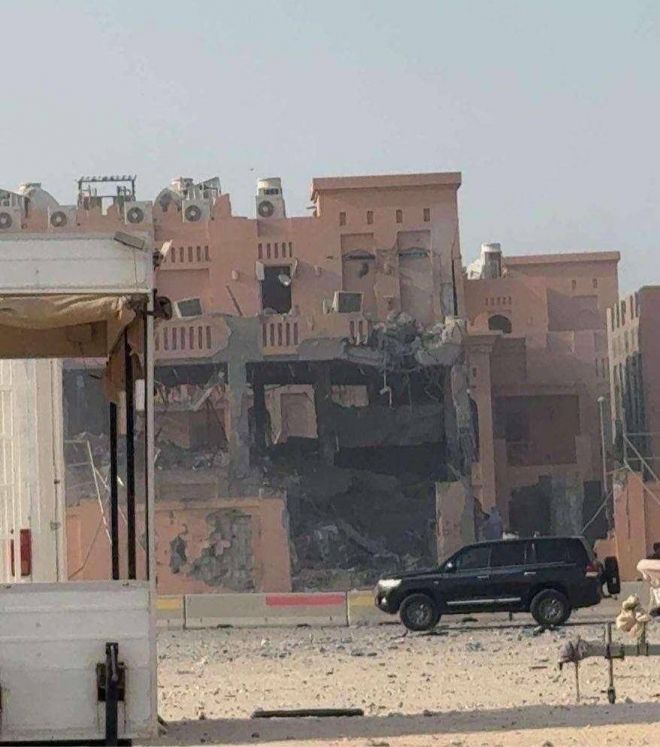 9일(현지시간) 카타르 수도 도하의 카타라 지구에서 강력한 폭발이 발생했다. 2025.9.9 텔레그램