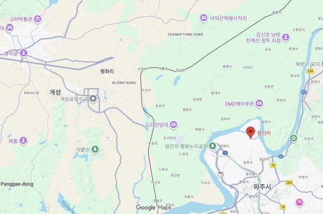 경기 파주시 문산읍 장산리 위치. 구글 지도 캡처