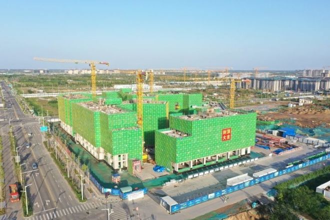 중국 허베이성 슝안신구에서 아파트 공사가 진행되고 있다. 슝안 신화 뉴시스