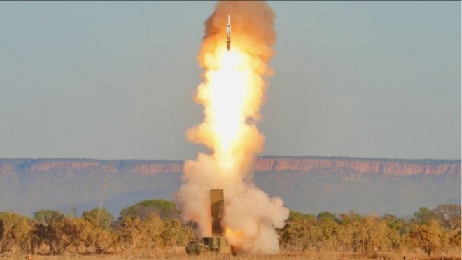 2025년 7월 호주 타즈마니아에서 미 육군이 최초의 타이푼 실사격 훈련을 실시하는 모습. 미 육군 홈페이지(US ARMY)