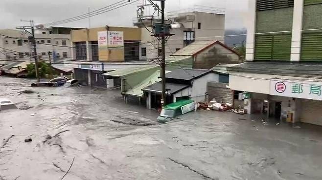 대만 화롄 홍수