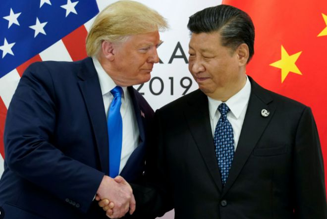 왼쪽부터 도널드 트럼프 미국 대통령, 시진핑 중국 국가 주석 자료사진