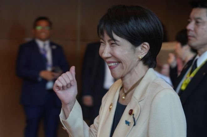 다카이치 사나에 일본 총리가 26일(현지시간) 말레이시아 쿠알라룸프르에서 열린 아세안 정상회의에 참석하고 있다. 연합뉴스