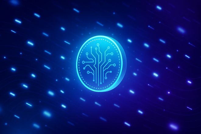 양자역학을 이용해 구현한 ‘양자 화폐’의 개념 이미지. 빛 입자와 파동이 디지털 코인 형태로 표현돼, 블록체인 대신 물리 법칙으로 위조를 차단하는 차세대 화폐 구조를 상징한다.